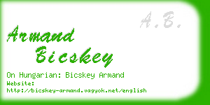 armand bicskey business card